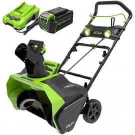Greenworks 40-Volt 20-in Single-Stage Cordless Electric Snow Blower  Greenworks 40-Volt 20-in Single-Stage Cordless Electric Snow Blower