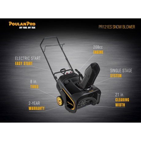 Poulan Pro 961820017 21 Inch 208cc Single Stage Electric Start Snowthrower